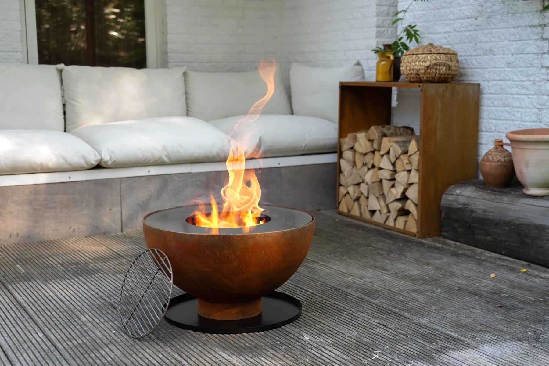 Brasero 60 Cm 4 6 Pers Acier Corten Soir es Chaleureuses Brasero 60 Cm 4 6 Pers Acier Corten Soir es Chaleureuses
