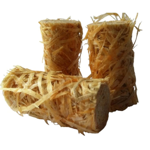 Allume-feux écologiques bois cire végétale cylindriques dorés x50