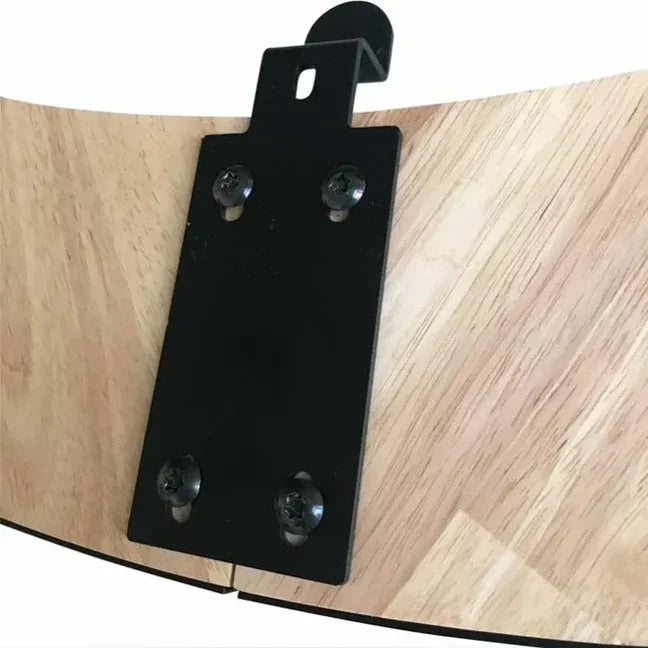 Arrière anneau bois brasero chêne rouge fixé par 4 vis sur bois clair