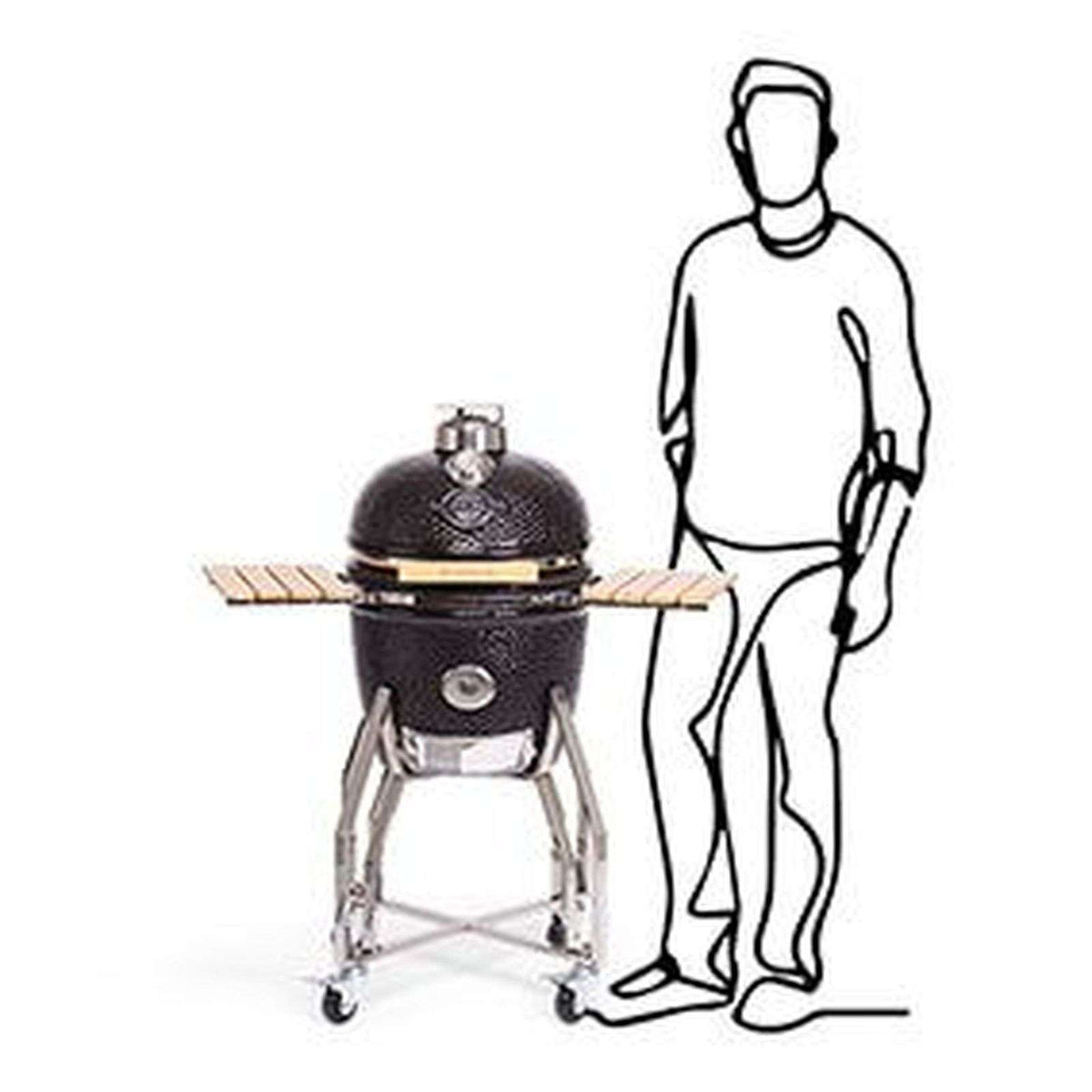 Barbecue kamado 16 pouces sur chariot – Yakiniku Medium – vue de côté