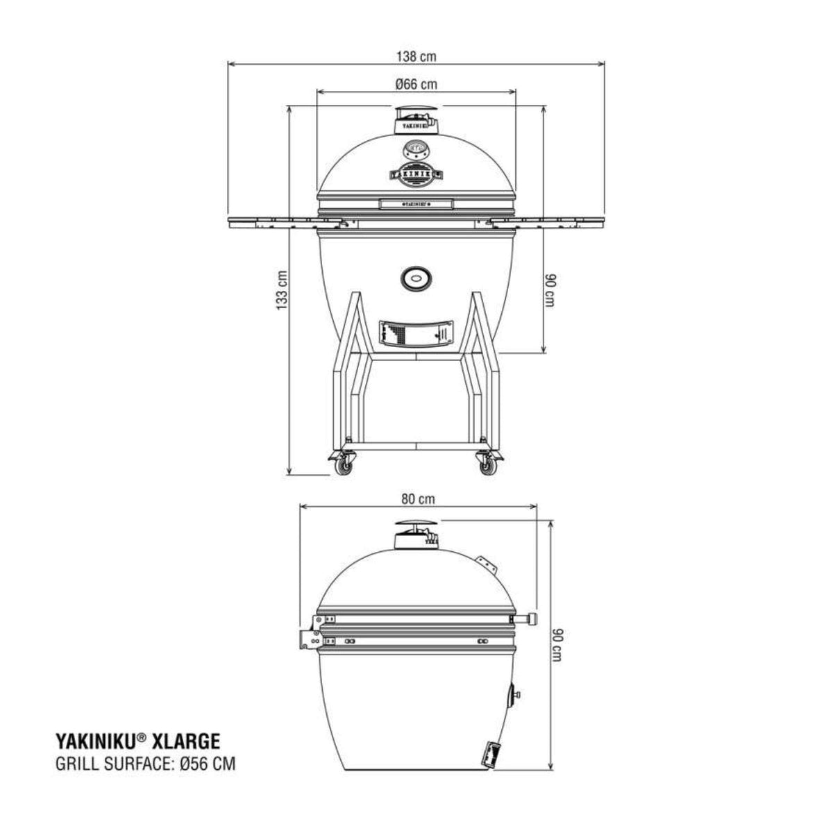Barbecue kamado 22 pouces XL sur chariot – Yakiniku Pro Set – vue 10