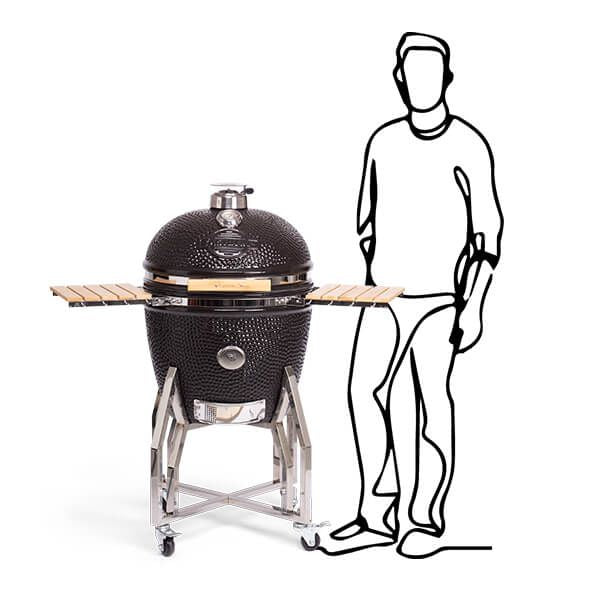Barbecue kamado céramique 22 pouces XL sur chariot – Yakiniku – accessoires inclus