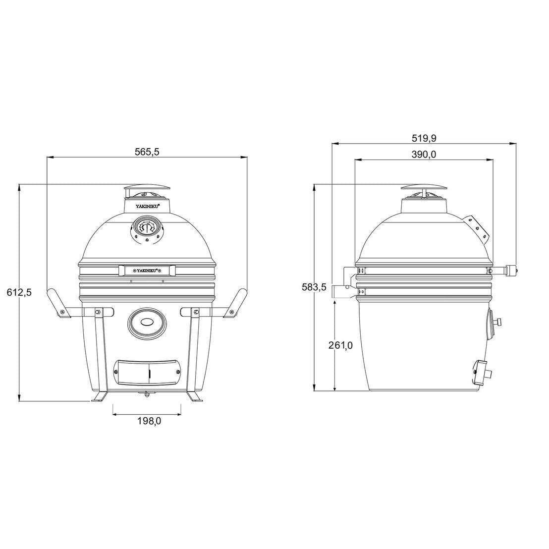 Barbecue kamado portable 13 pouces – Yakiniku Compact – vue 14