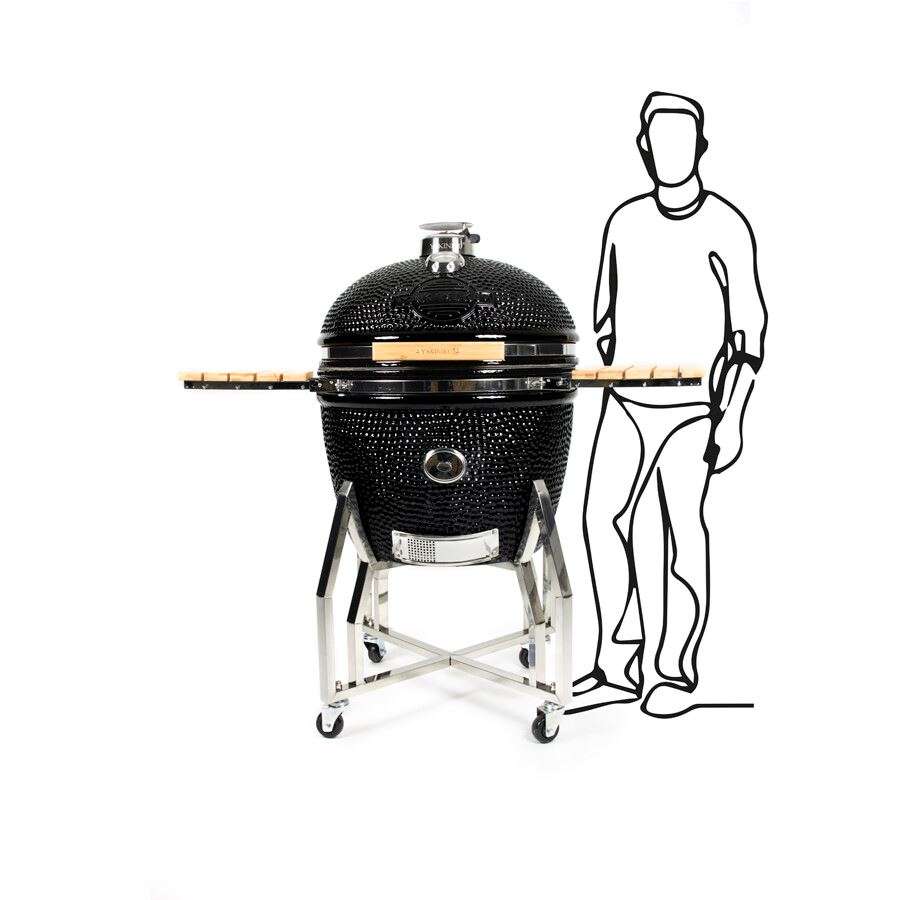 Barbecue kamado XXL 24 pouces sur chariot – Yakiniku Pro – vue de côté