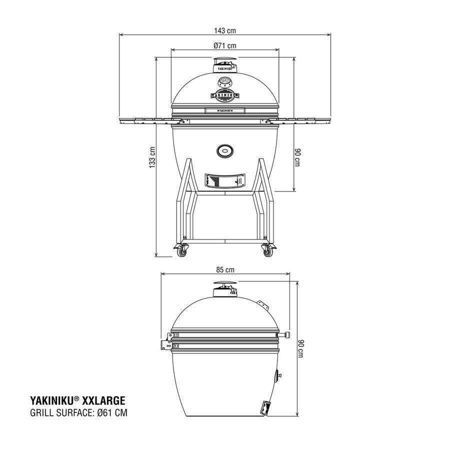 Barbecue kamado XXL 24 pouces sur chariot – Yakiniku Pro – vue 10