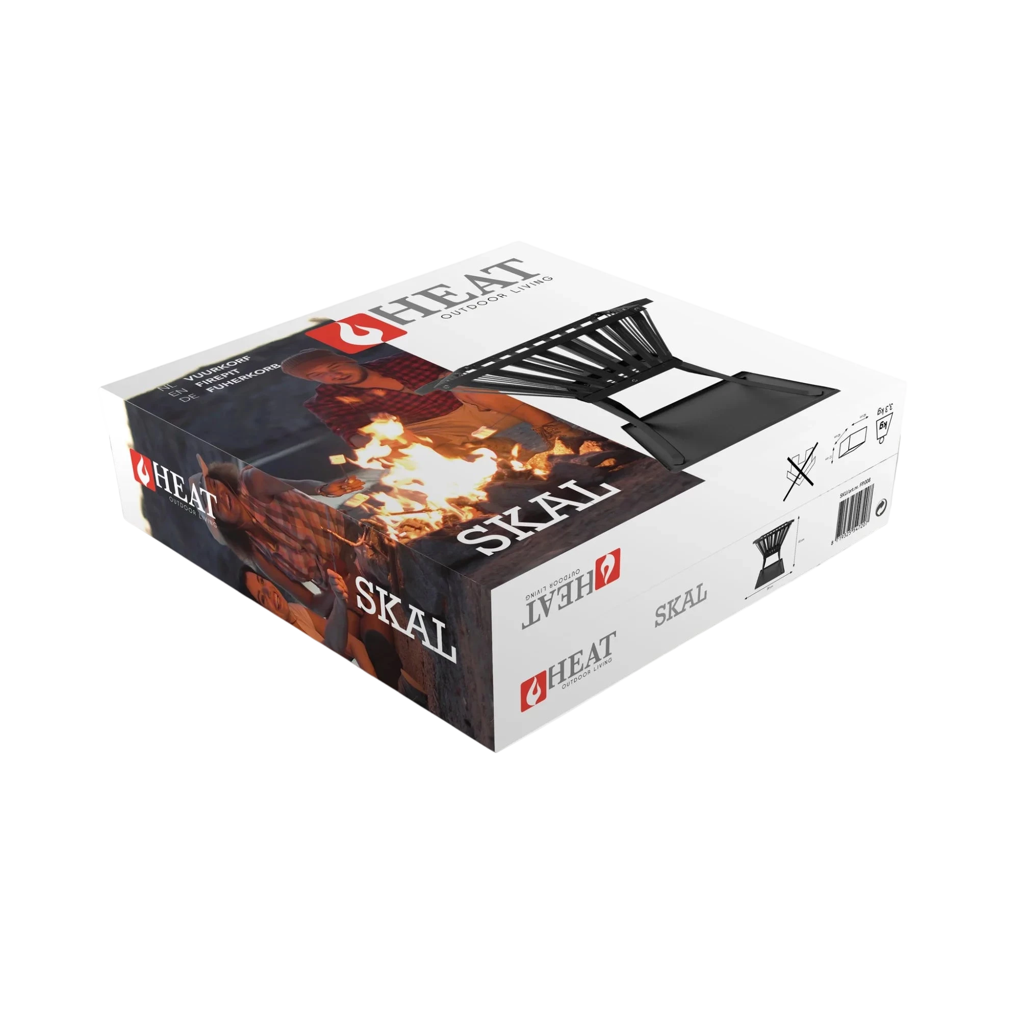 Gril noir avec design de flamme sur l’emballage