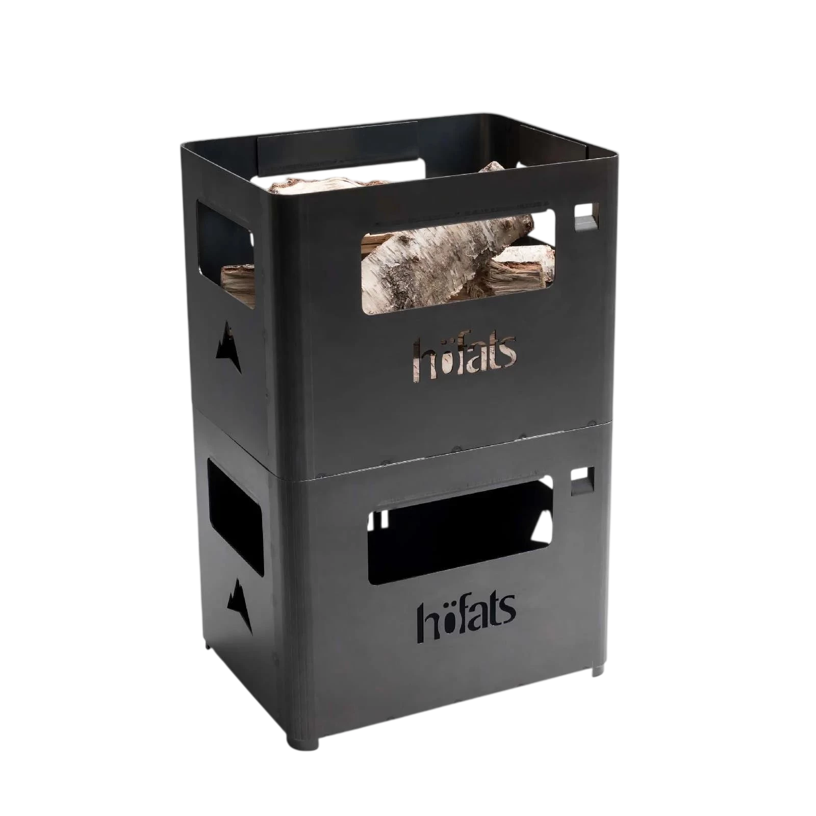 Organiseur de bois pour métal noir avec logo Hofats et design image d’ours.