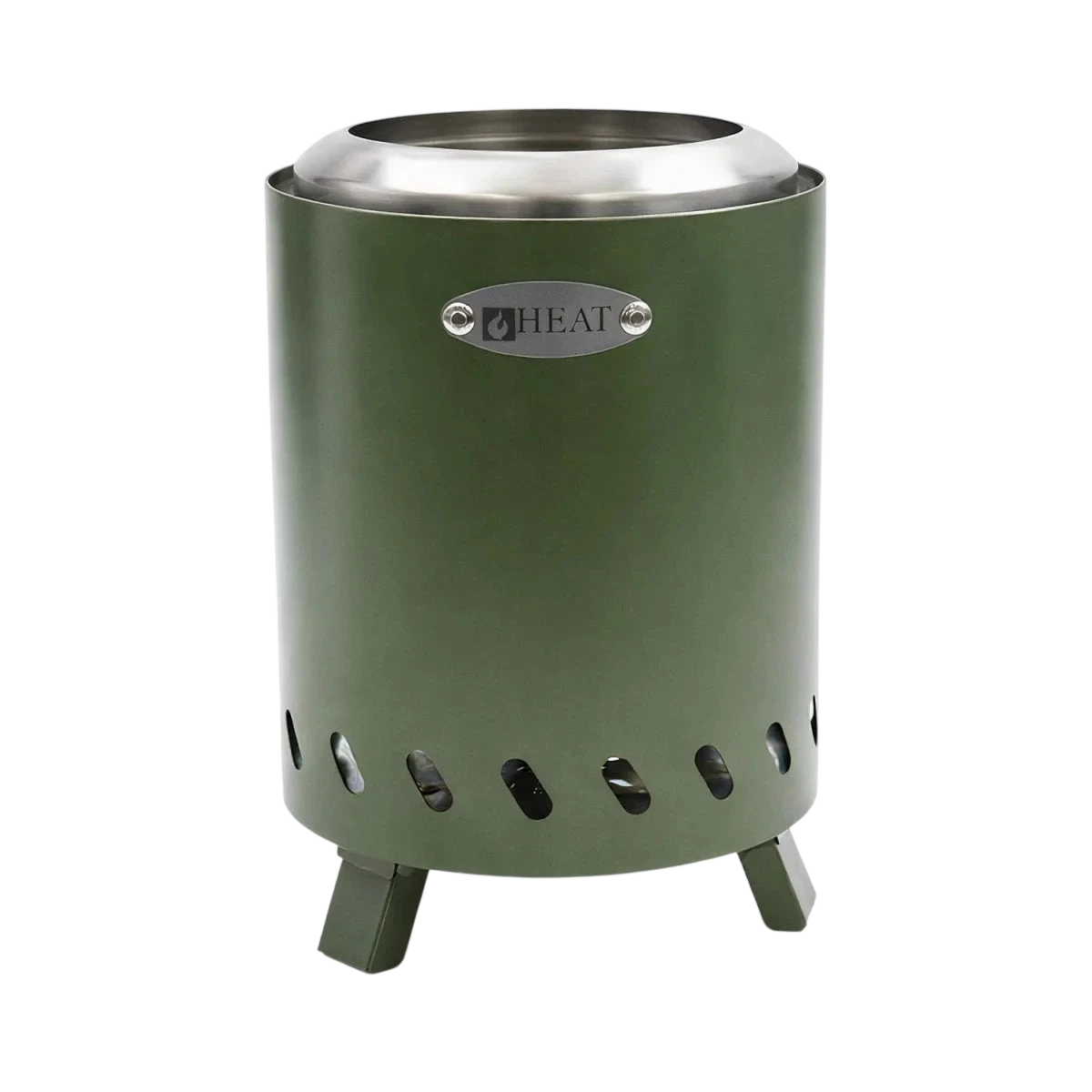 Brasero table rond Ø15 cm vert ROKFRI S en métal vert olive sans fumée