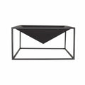 Brasero acier noir carré 60 cm CAIRO design géométrique angulaire