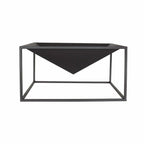 Brasero acier noir carré 60 cm CAIRO design géométrique angulaire