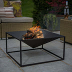 Brasero acier noir carré 60 cm design géométrique CAIRO