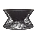 Brasero acier noir Ø60 cm design sablier Milan, structure géométrique conique