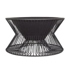 Brasero acier noir Ø60 cm design sablier Milan, structure géométrique conique