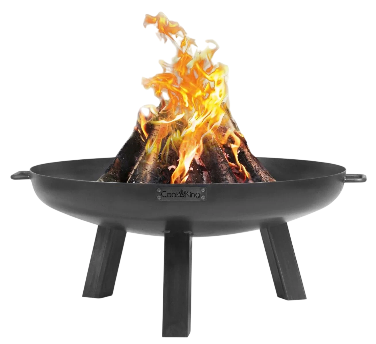 Foyer d’incendie noir avec des flammes