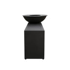 Bol en acier noir mat pour foyer avec un design élégant et moderne.
