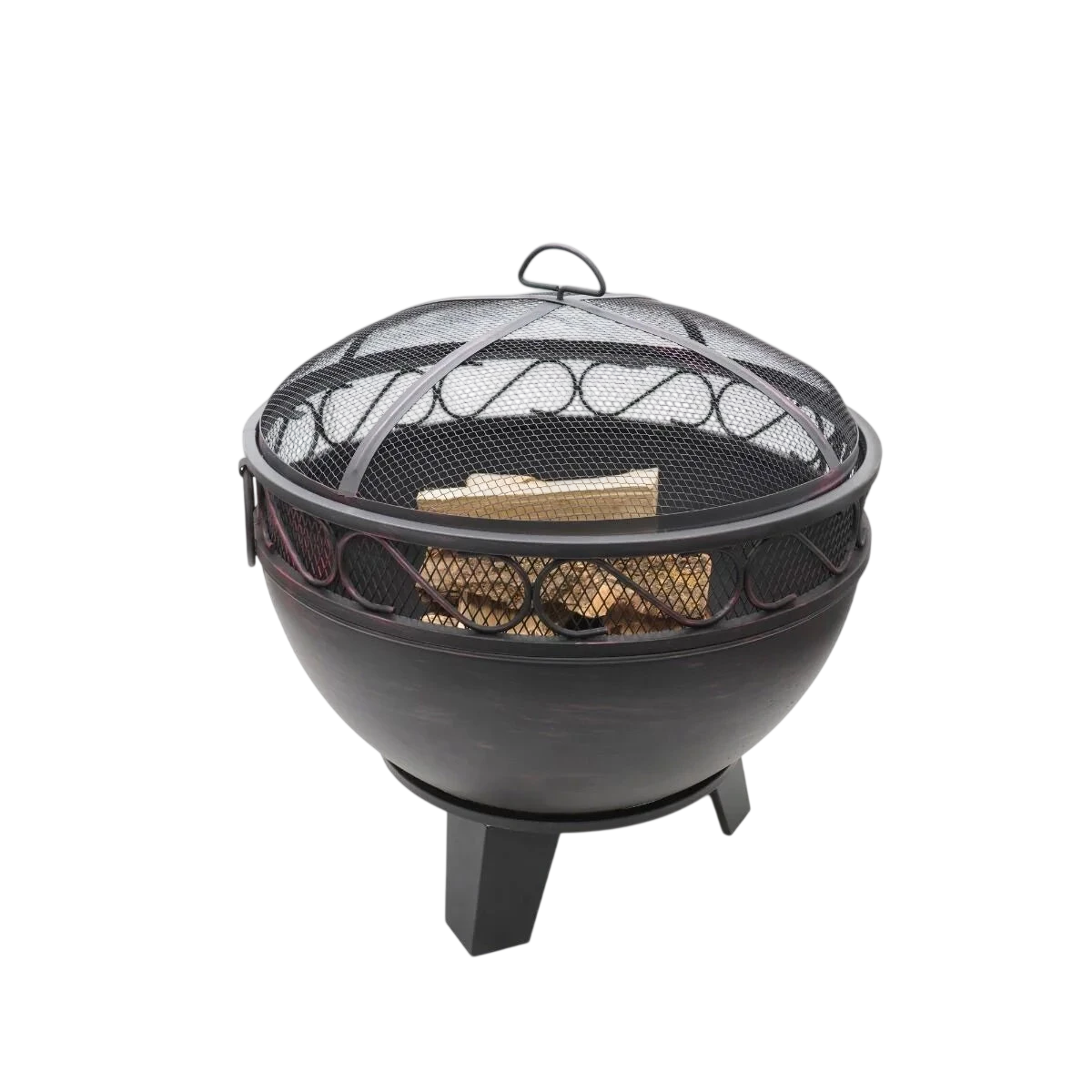 Brasero acier noir rond Ø60 cm avec pare-étincelles BOBLE