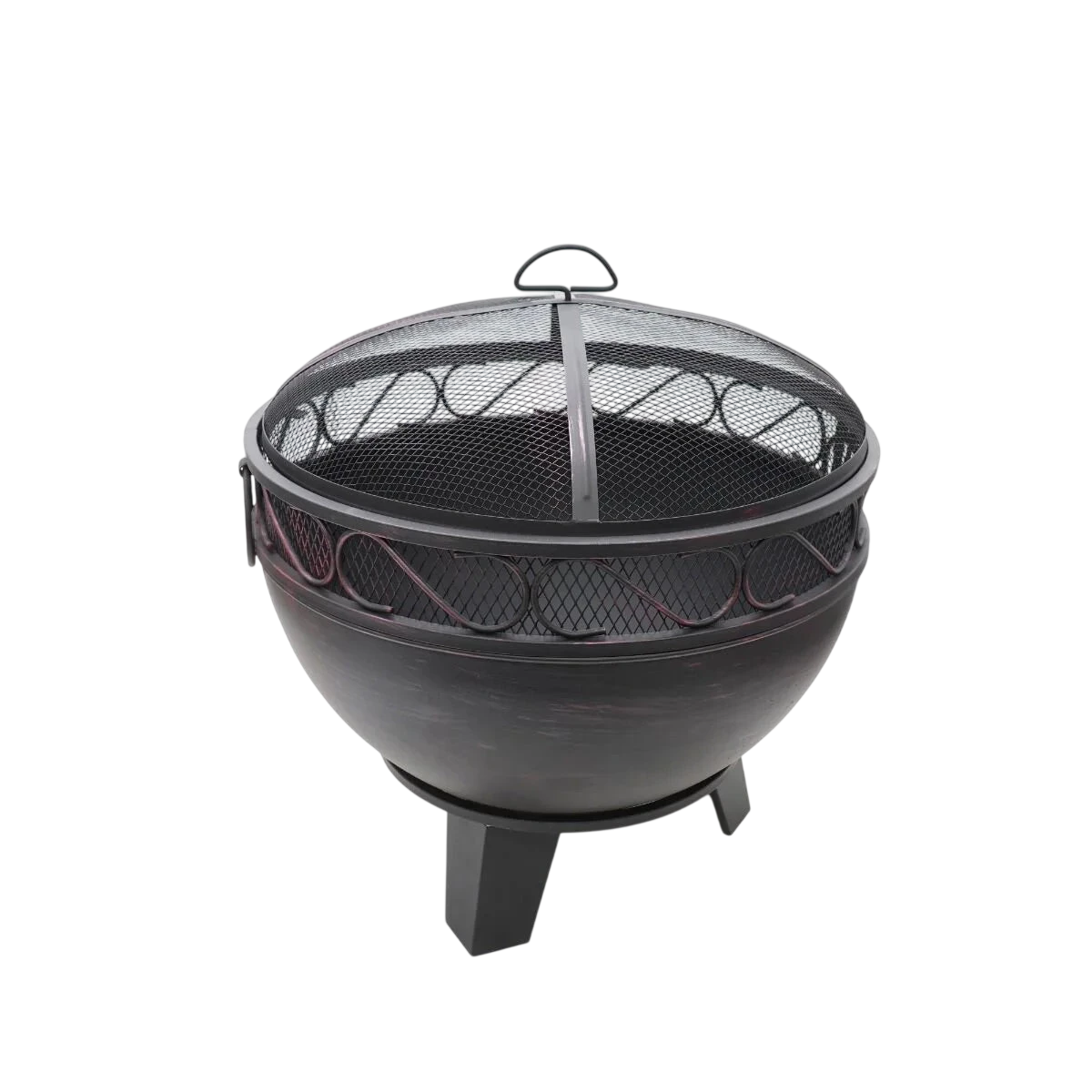 Brasero acier noir rond Ø60 cm avec pare-étincelles BOBLE
