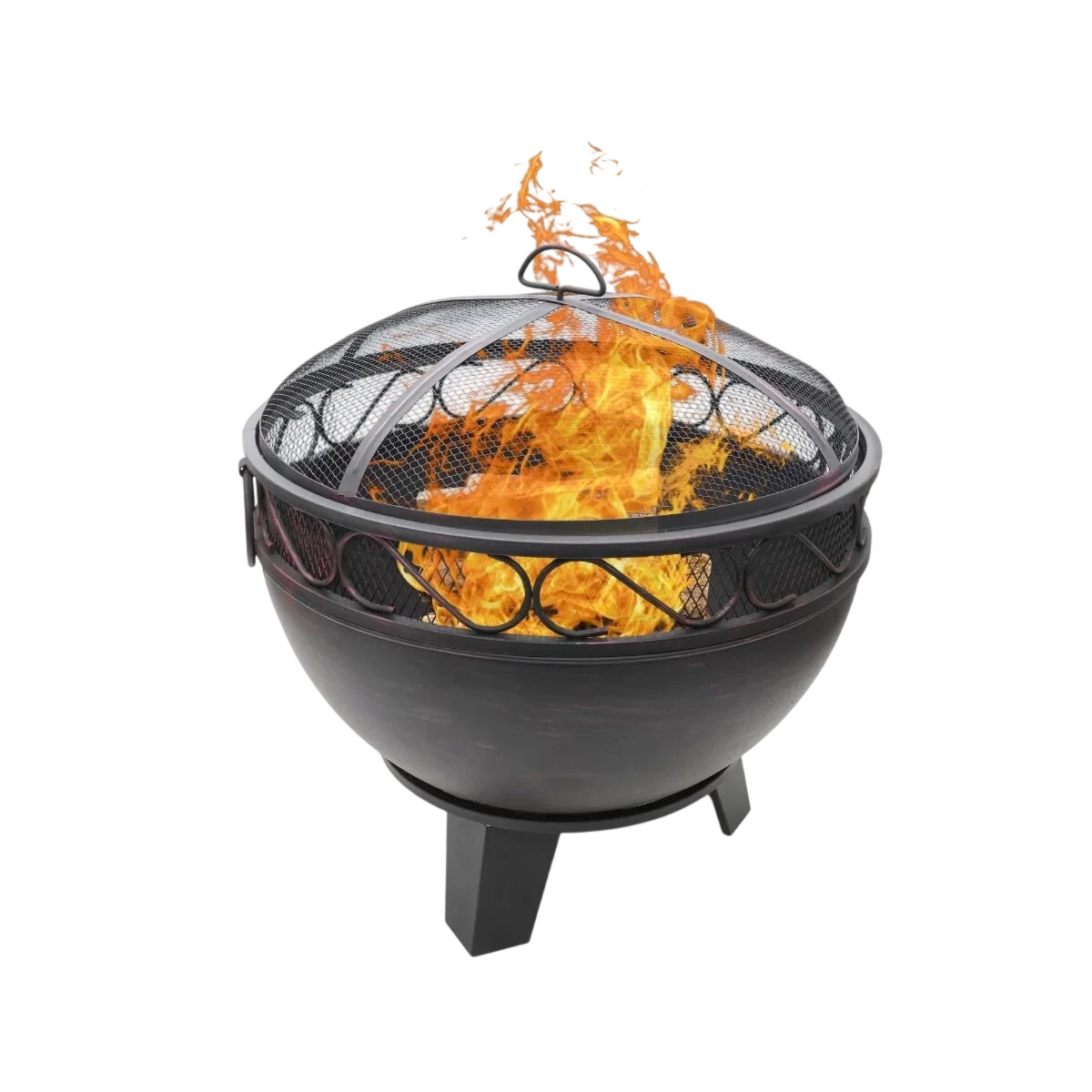 Brasero acier noir rond Ø60 cm avec pare-étincelles BOBLE