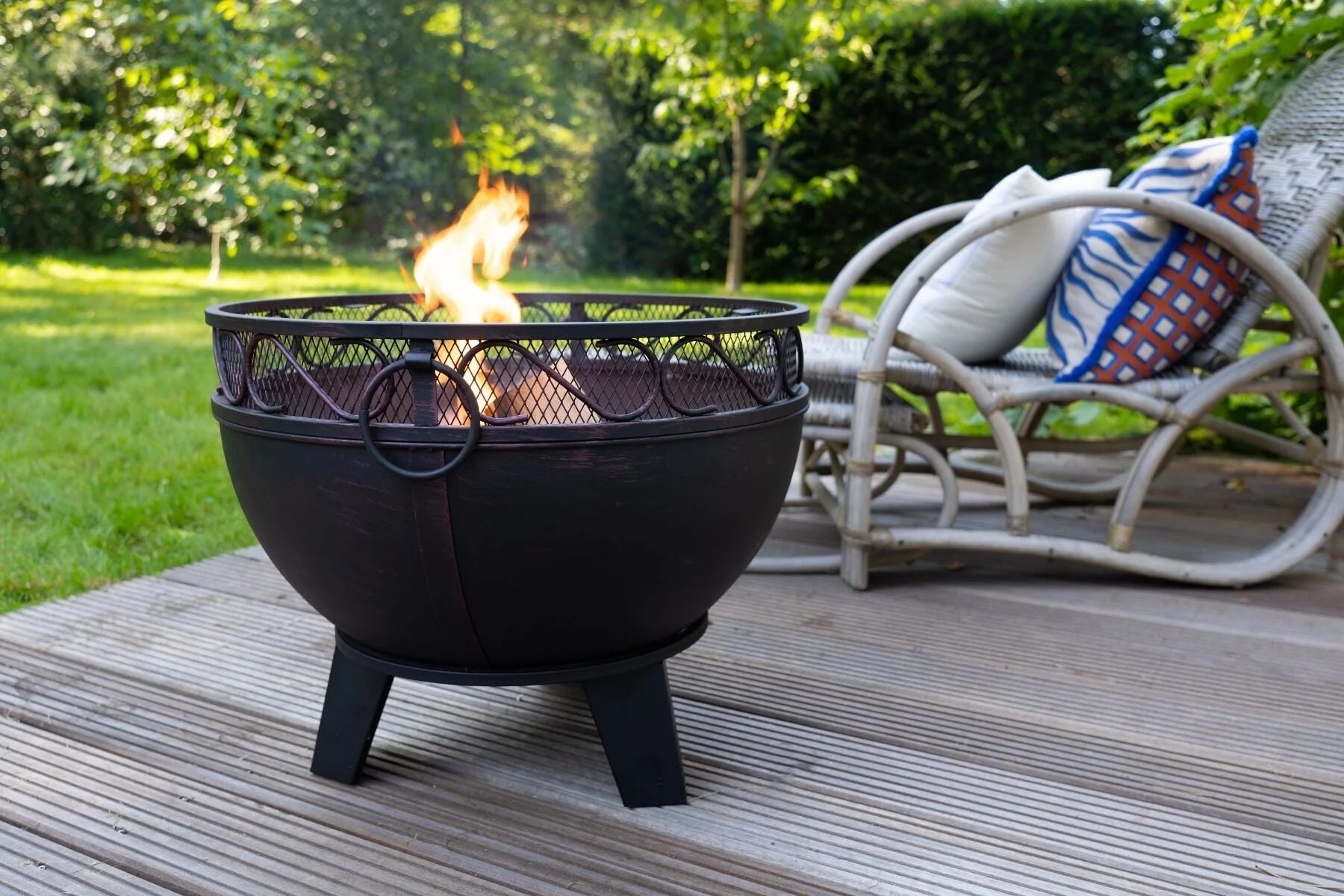 Brasero acier noir rond Ø60 cm avec pare-étincelles BOBLE