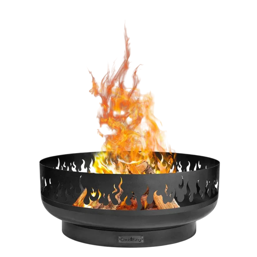 Foyer d’incendie noir avec design de flamme