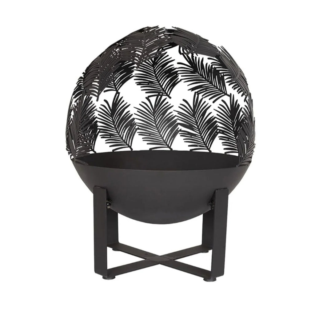 Brasero acier noir sphérique Black Forest Globe Ø50 cm ajouré