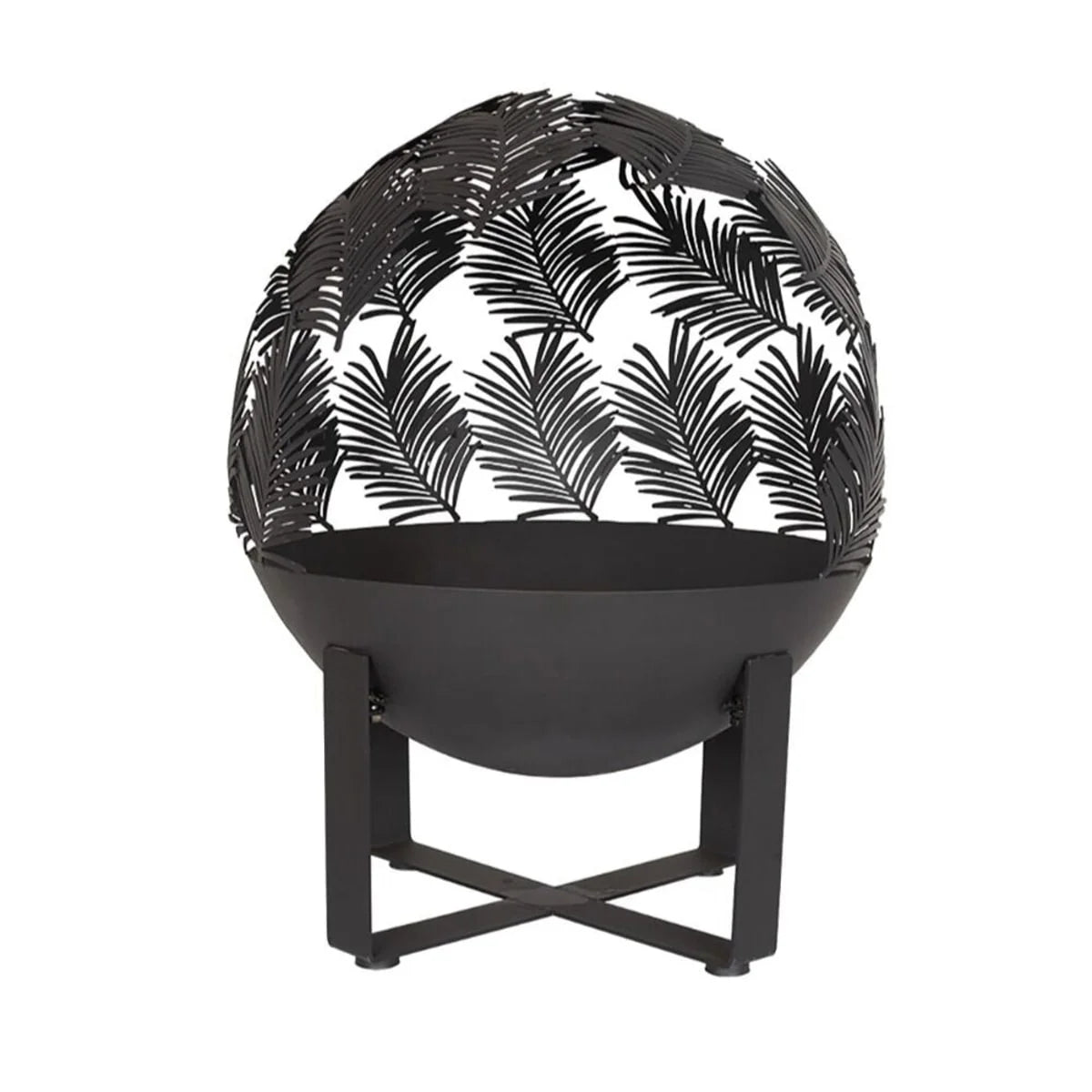 Brasero acier noir sphérique Black Forest Globe Ø50 cm ajouré