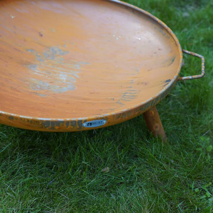 Brasero acier rond Ø60 cm rouille sur pieds CLASSIC F&H RUST
