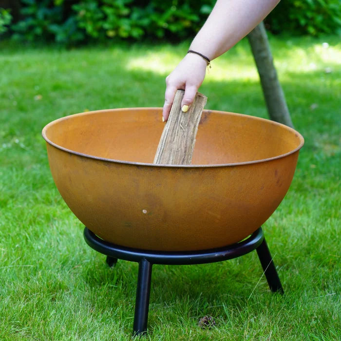 Brasero acier rouille rond Ø60 cm sur pied KAPPA 60