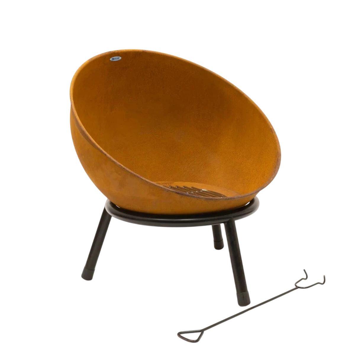 Brasero acier rouille rond Ø60 cm sur pied KAPPA 60 en corten steel