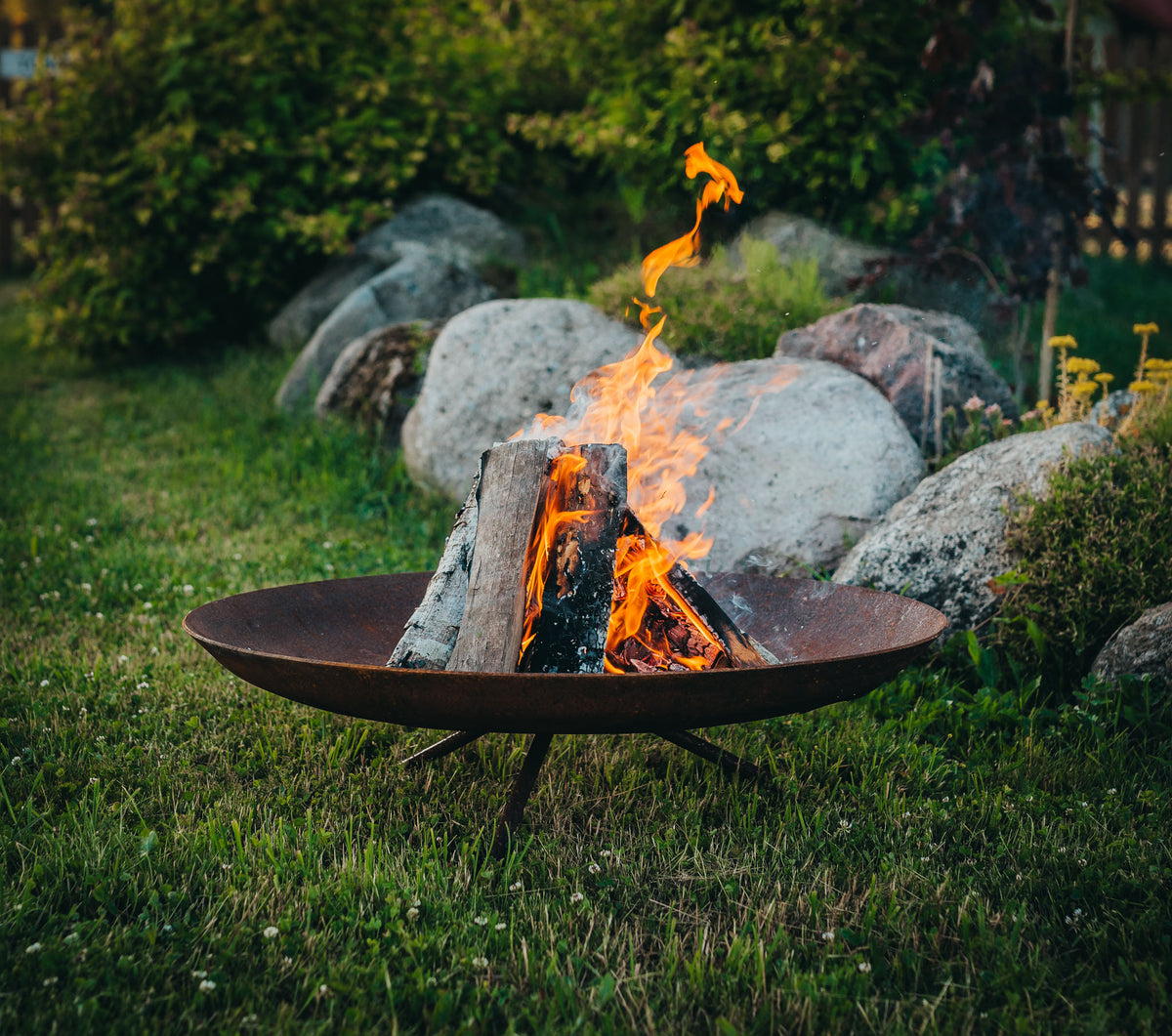 Brasero rond Corten Ø91 cm — Alta XL — détail