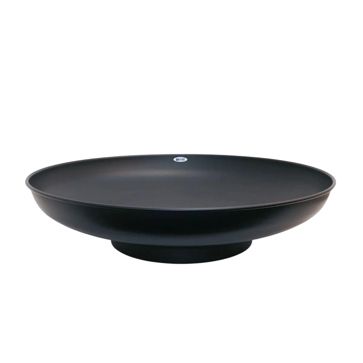 Bol en mat noir avec un bord large et une profondeur peu profonde, probablement en céramique ou en porcelaine.