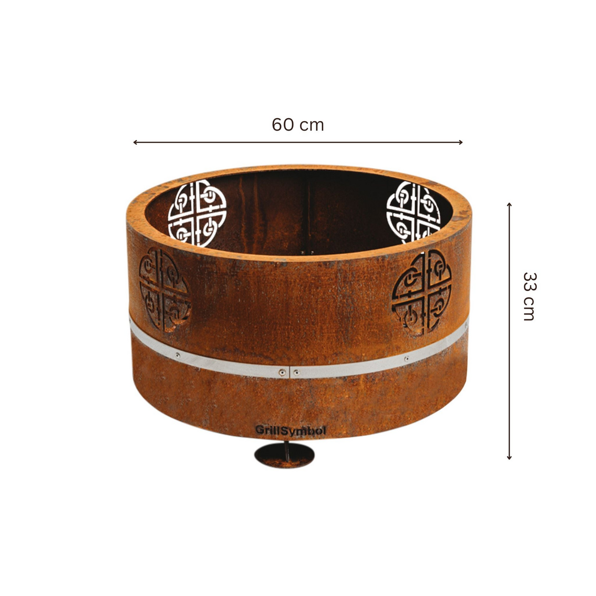 Dimensions du brasero Lucas Mini de 60 cm