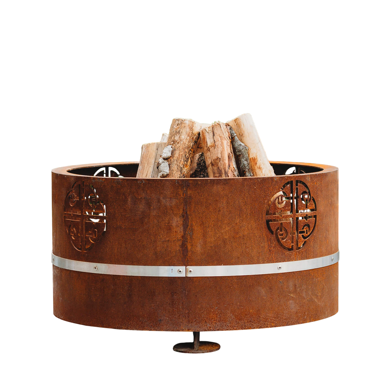 Brasero rond en acier Corten de 60 cm, modèle Lucas Mini de GrillSymbol