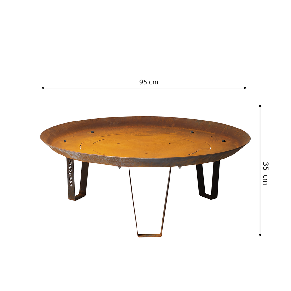 Brasero rond Corten Ø95 cm — Elegante XL — vue principale