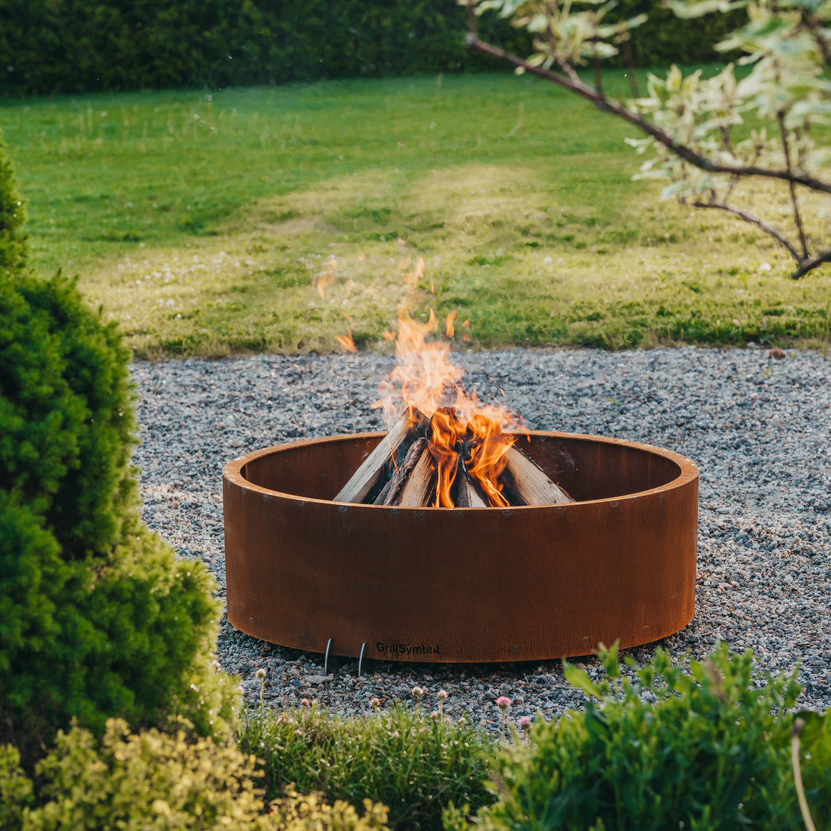 Brasero rond Corten Ø88 cm — Elias — vue principale