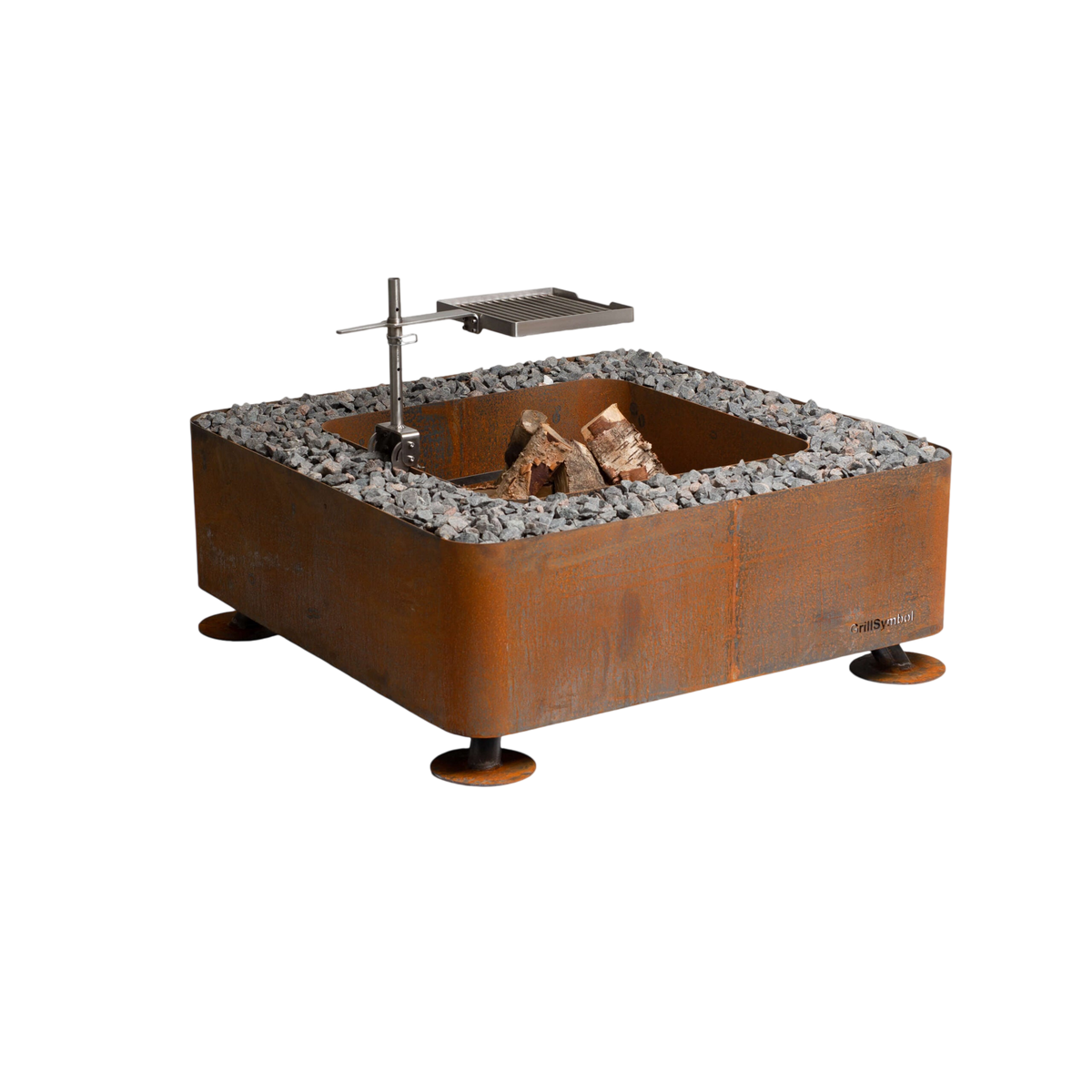Brasero carré Corten 120 × 120 cm — Fogo — détail
