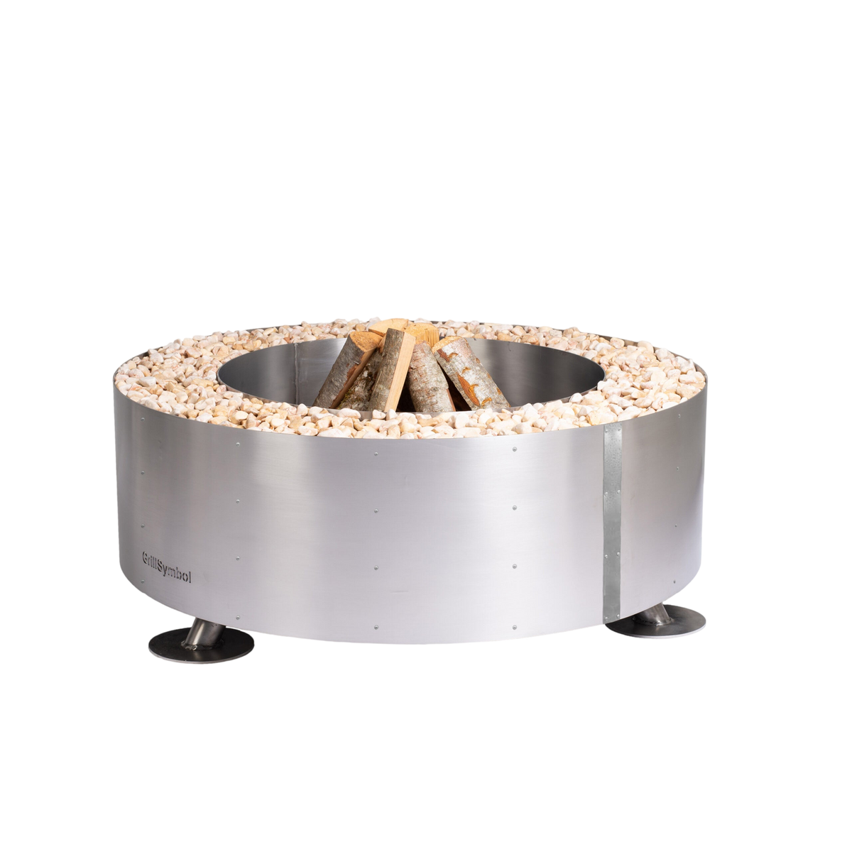 Brasero rond en inox Ø119 cm — Luna Silver