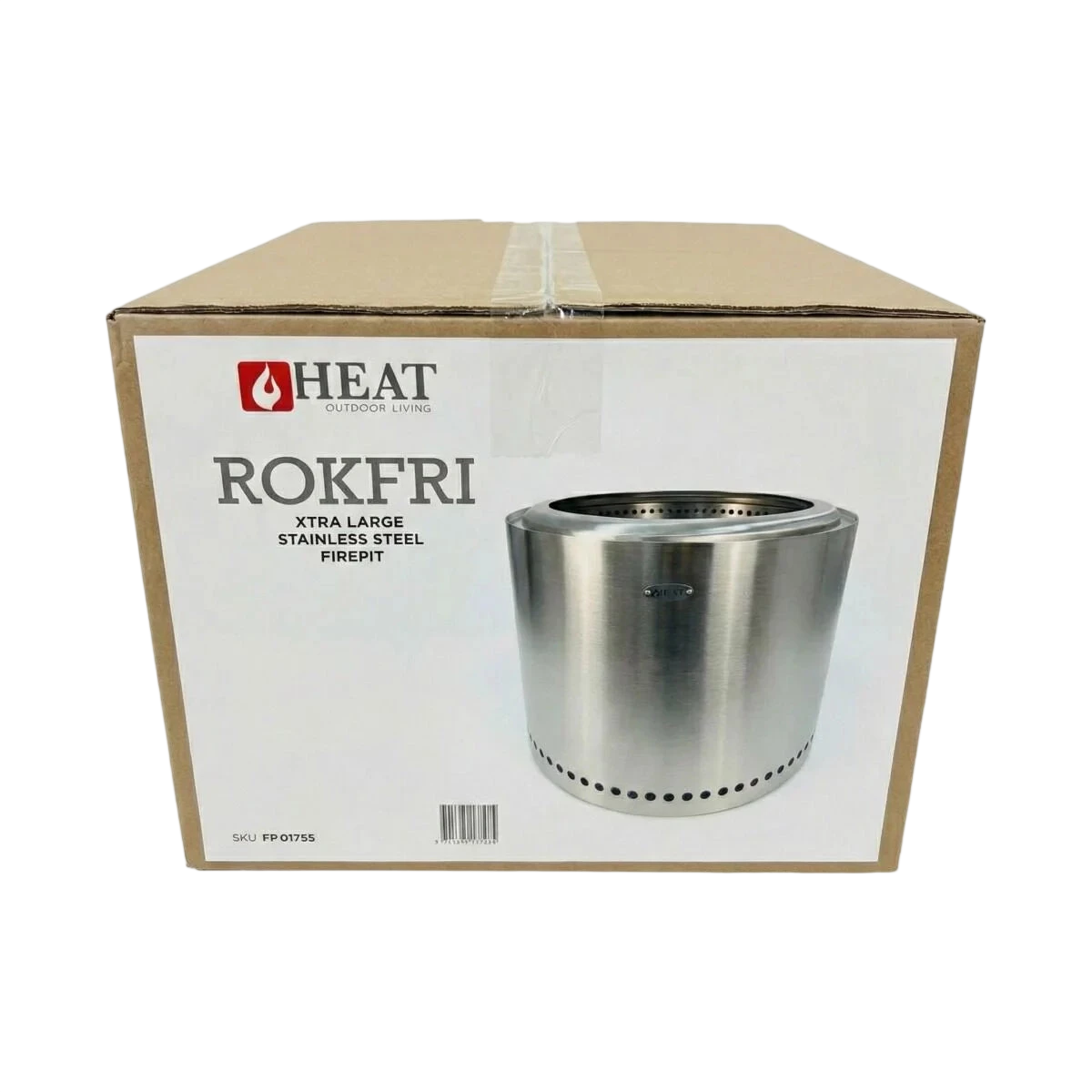 Brasero inox rond ROKFRI XL Ø48,5 cm sans fumée, base et rebord perforés