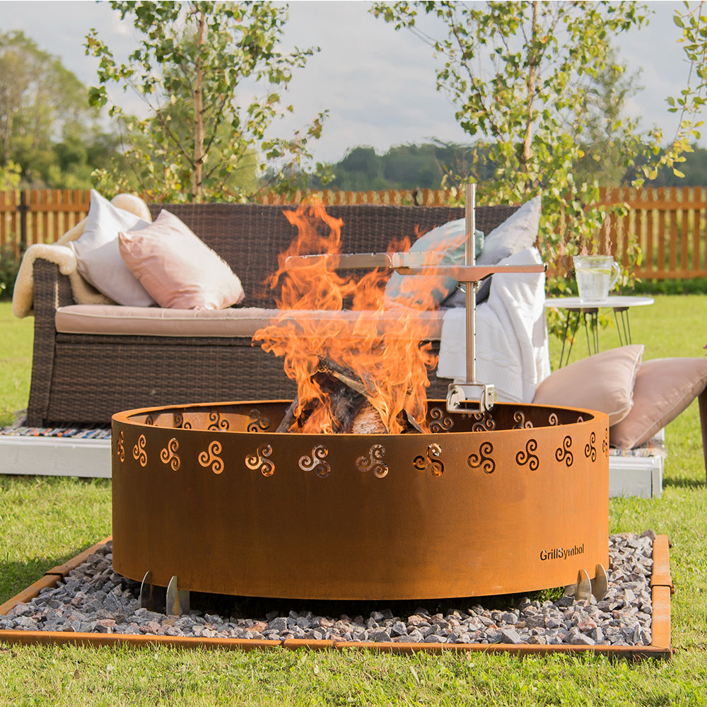 Brasero rond Corten Ø116 cm — Legend XL — vue principale