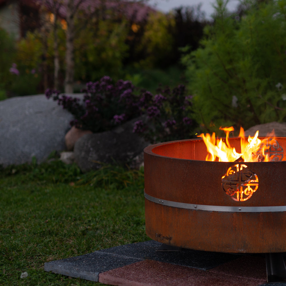 Brasero rond Corten sur pieds Ø95 cm — Lucas — vue principale