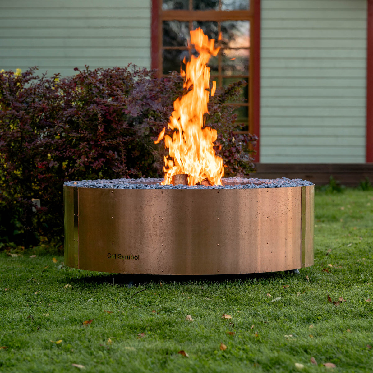 Brasero rond finition cuivre Ø119 cm — Luna Copper — détail