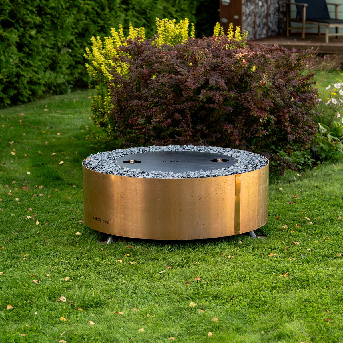 Brasero rond finition cuivre Ø119 cm — Luna Copper — vue principale
