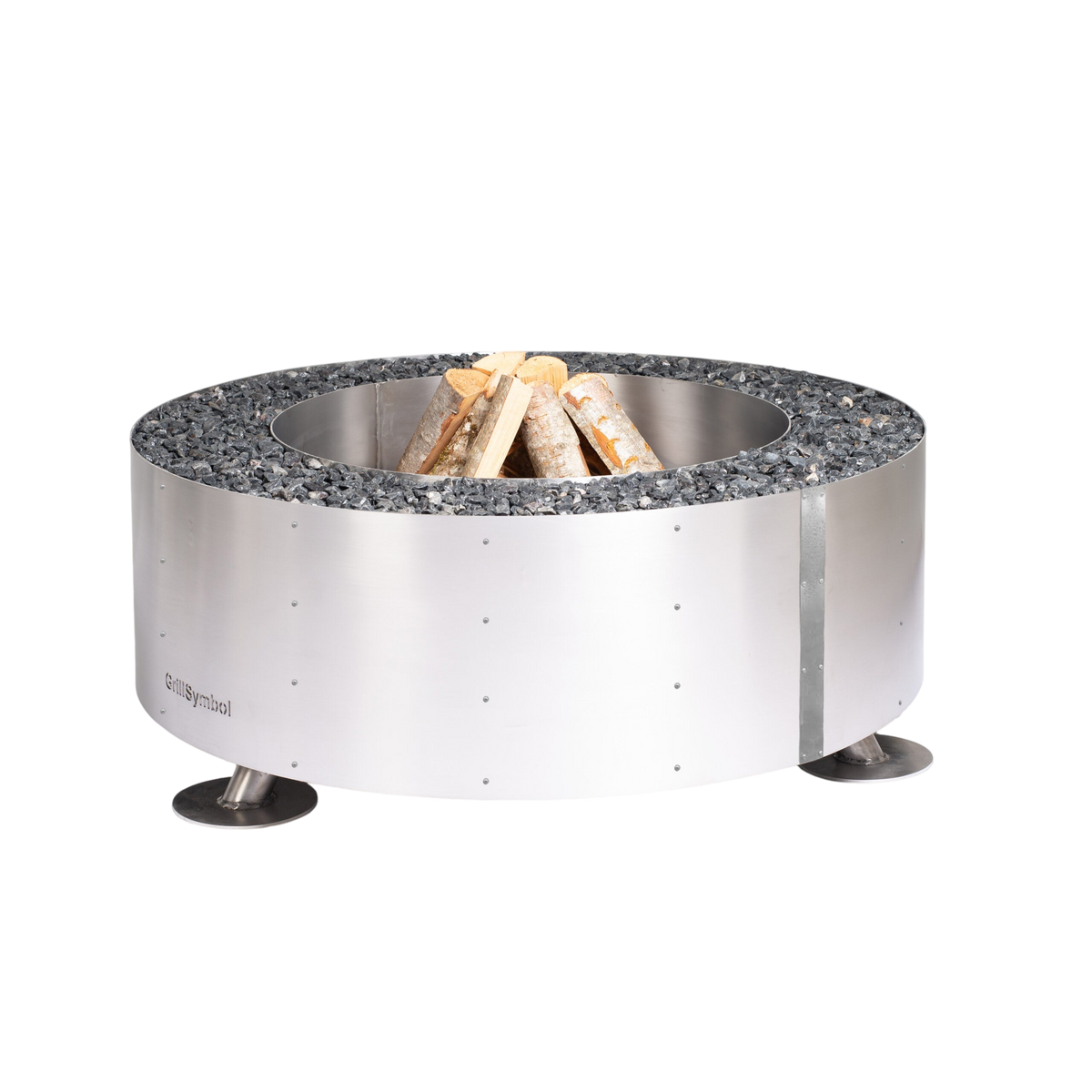 Brasero rond en inox Ø119 cm — Luna Silver — détail