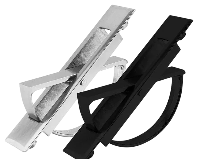 Poignées de porte coulissante argent et noir pour brasero plancha acier corten premium