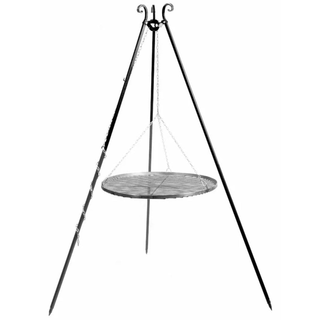 Trépied de cuisson acier 180 cm avec grille Ø70 cm pour brasero