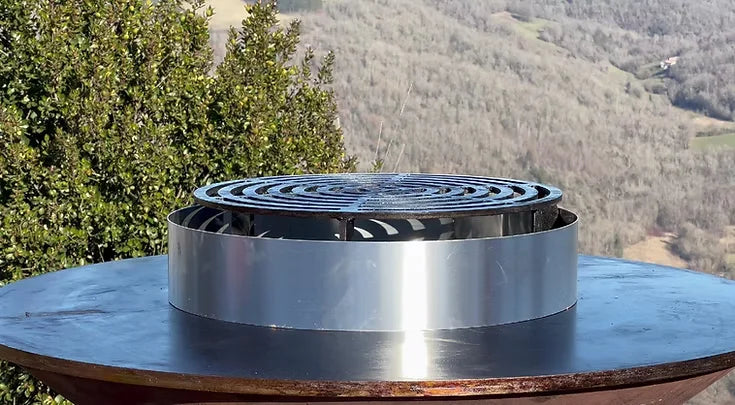 Cerclage anti-chute inox rond Ø50 cm pour brasero en inox perforé