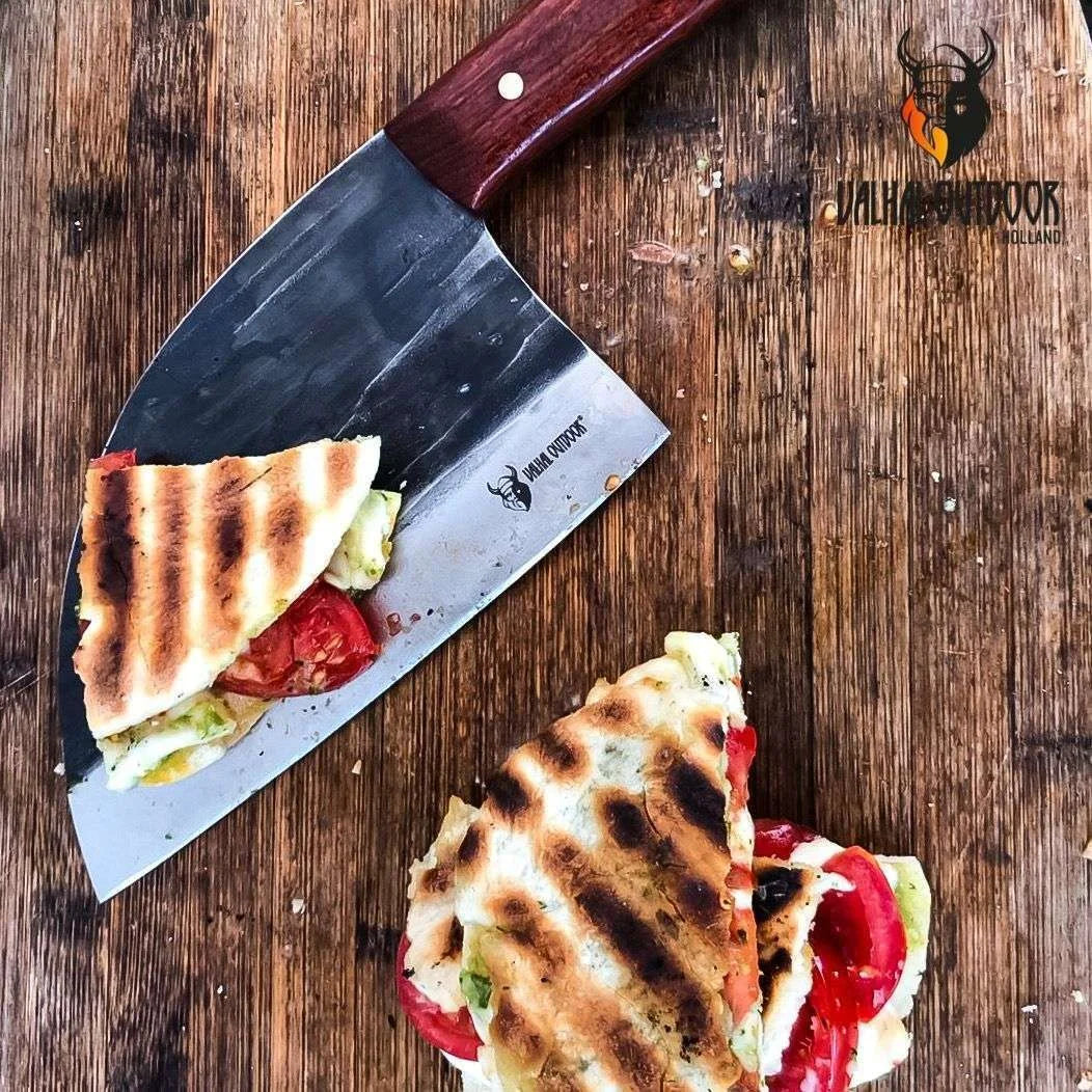 Couteau de chef en acier inoxydable avec manche en bois, de marque « wangdeng »