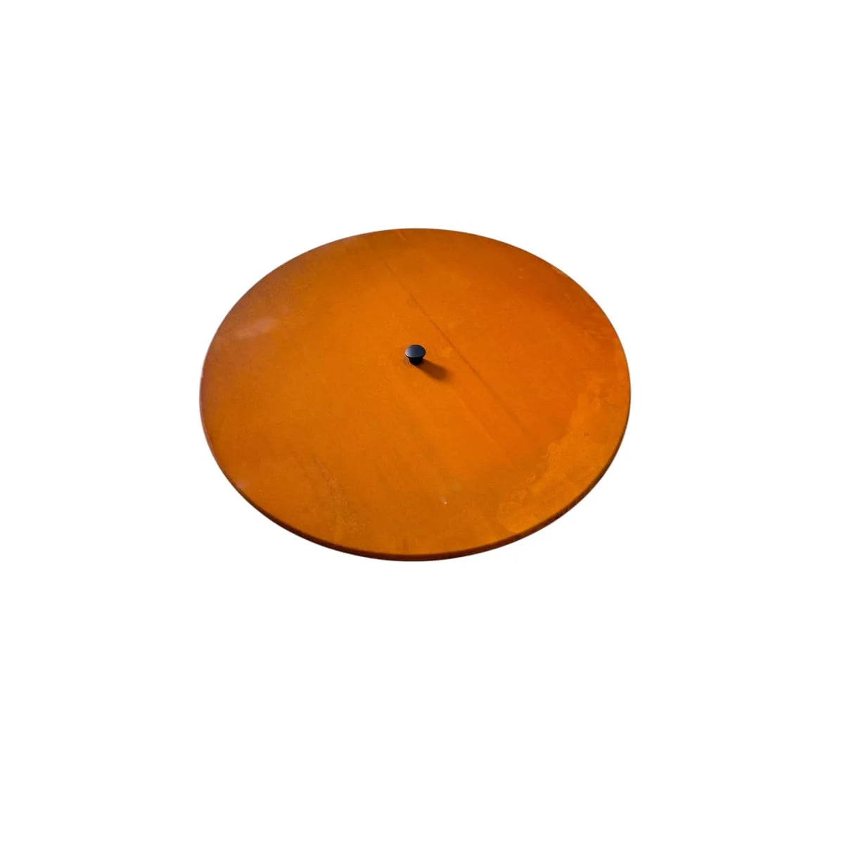 Couvercle brasero acier Corten Ø100 cm avec bouton central noir