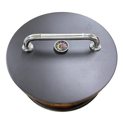 Couvercle four à pizza brasero acier double, jauge température chrome