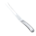 Fourchette de cuisson inox 35 cm pour viandes grillées, manche incurvé brillant